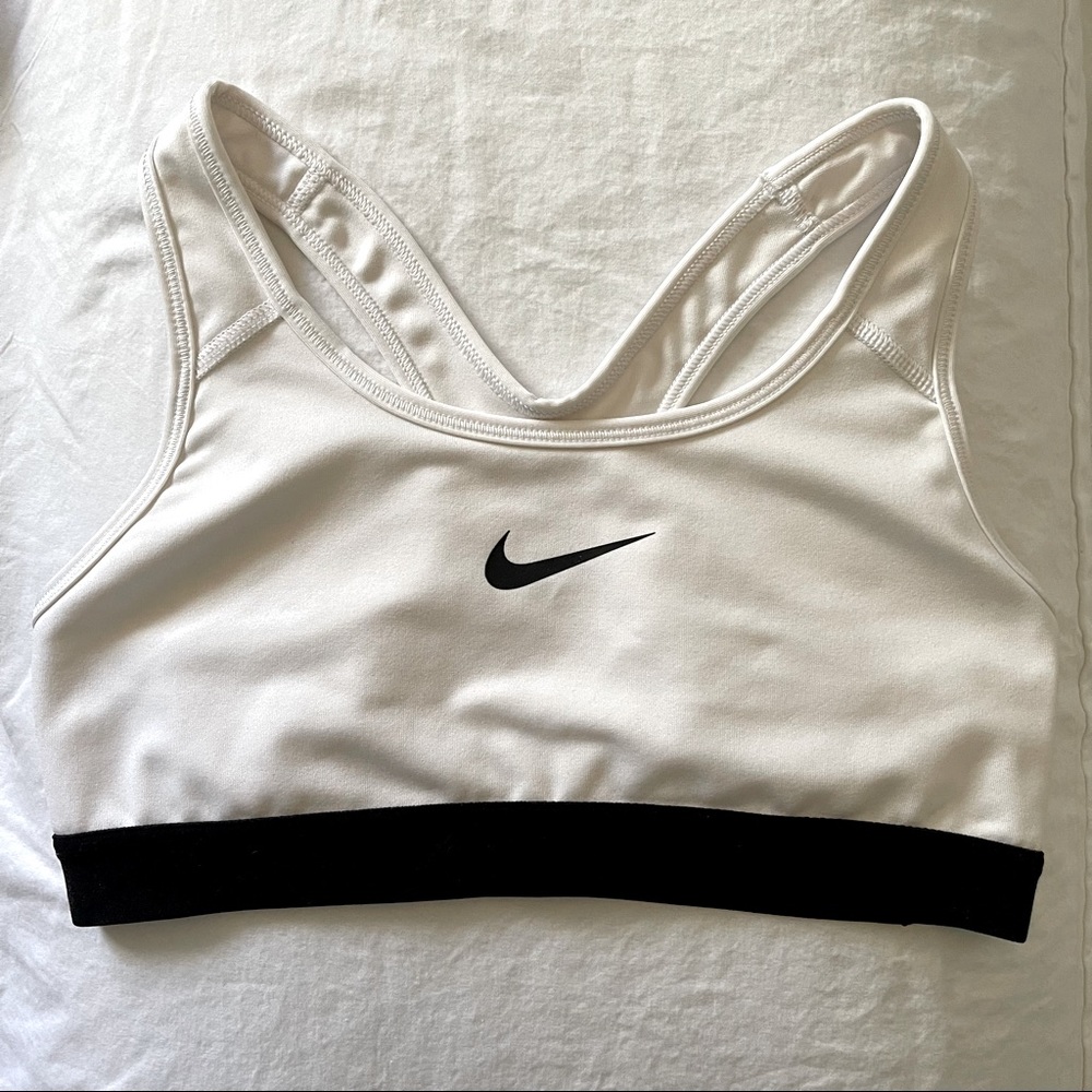 White Nike Dri-Fit Sports Bra